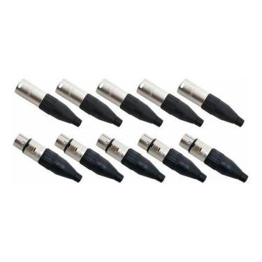 Imagem de Kit 10 Conectores Xlr Macho/femea Canon Santo Angelo Sa2x