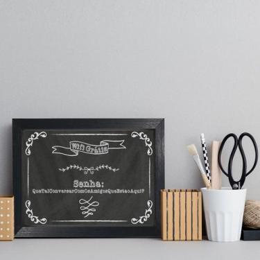 Imagem de Quadro Decorativo com Moldura Preta Senha WiFi 33x43cm - Quartinhos