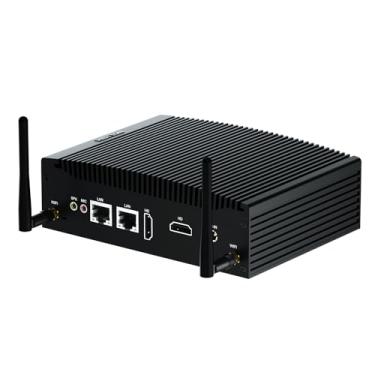 Imagem de HISTTON Mini PC industrial sem ventoinha, Dual Core i5-8265U, DDR4 16GB RAM 512GB SSD, 2 RS232 COM, 2 LAN, 2 HD Dual Output, USB3.0, Dual WiFi, BT4.2, Mini Desktop PC, Windows 11 Pro Mini Computador
