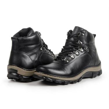 Imagem de Bota Masculina Cano Alto Coturno Couro Trilha Adventure Espumado Confo