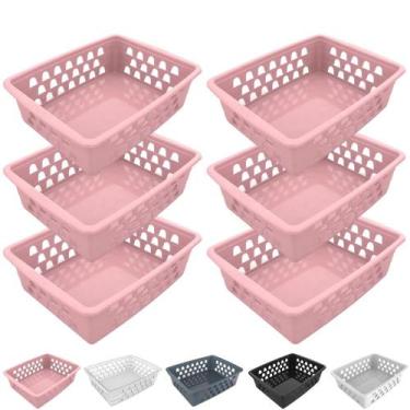 Imagem de Kit 6 Cesto Organizador Multiuso Decorativo Grande 25x20 cm - Uninjet,