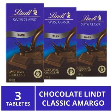 Imagem de Chocolate Lindt Classic, Amargo, 3 barras de 100g