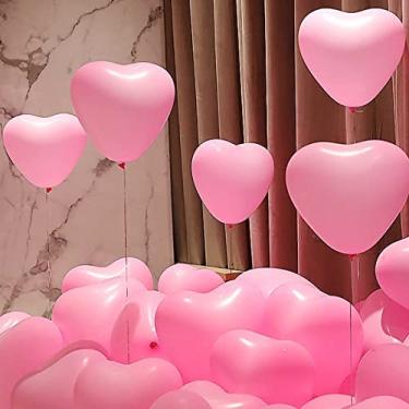 Imagem de STIMULATE SZXXZZMY 50 6-inch Pink Color Heart shaped Latex Balloons for Valentines Day,Propose Marriage,Wedding Party.