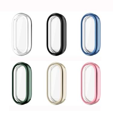 Imagem de WIIKAI Pacote com 6 capas de relógio de 6 cores compatíveis com XiaoMi Mi Band 8 TPU protetor de tela protetor de tela amortecedor.