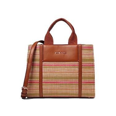 Imagem de Anne Klein Mini bolsa de lona texturizada, listra multi/sela, Listrado multi/selim, One Size