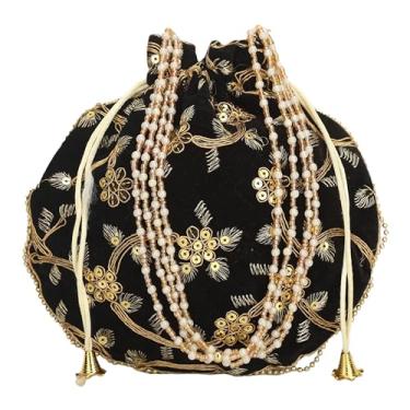 Imagem de Bolsa clutch feminina Rajastão bordada à mão mini bolsa verde transversal feminina para presentes de festa de casamento, Dark Lack