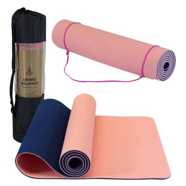 Imagem de ARIMO Tapete Yoga Mat Plus Antiderrapante TPE Ecológico Biodegradável Todos Os Tipos de Yoga/Pilates 183 x 66 cm x 6 mm (Coral)