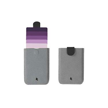 Imagem de Carteira DesignNest DAX, carteira em cascata, carteira fina, comporta até 6 cartões, carteira pequena, porta-cartões, bolsa (roxa, cinza, poliéster), Orquídea roxa, P