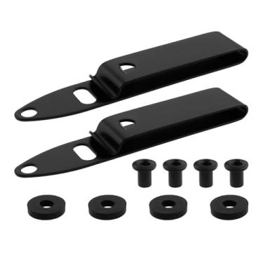 Imagem de Micro Traders 2 peças 85 mm clipe de cinto de aço inoxidável bainha clipe de cintura bainha clipe de cinto compatível com Kydex IWB IWB-2 coldre preto (médio)