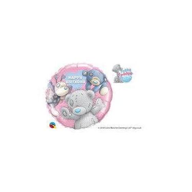 Imagem de Balao 18 redondo happy birthday ursa, macaca e abelha 20723 - Qualatex
