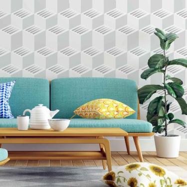 Imagem de Papel de Parede Adesivo Blocos 3D N05248 Rolo 0,58X2,5M - Adesivo BR