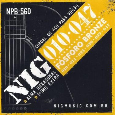 Imagem de Encordoamento Violão Aço 010 NIG Phosphor Bronze NPB560