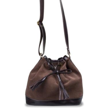 Imagem de Bolsa Saco Artlux em Camurça 9005, Café