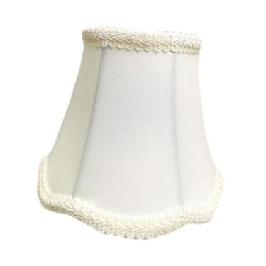 Imagem de WeiLaiKeQi Trompete lâmpada de lâmpada de lâmpada de lâmpada de pano decoração de pano lustre tampa de lâmpada retro estilo para dormitório bar da sala de estar, Branco