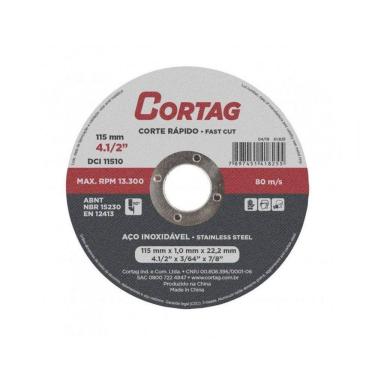 Imagem de Disco Corte Inox Cortag 115Mmx1,0Mx22,22Mm Blister