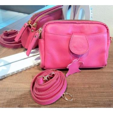 Imagem de Bolsa de Mão Feminina em Couro Rosa - Formatura/Casamento - 830 - Mobe