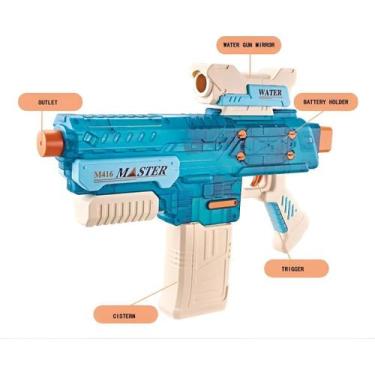 Imagem de Brinquedo Arma De Água Elétrica M416 Master Super Forte 7,4V - Os Toys