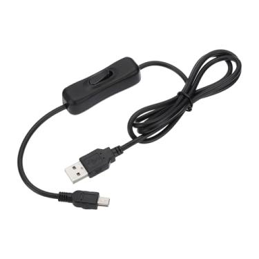 Imagem de PATIKIL Cabo de extensão USB de 1 m com interruptor liga/desliga, cabo de alimentação mini USB macho com suporte de dados de 4 núcleos para ventilador de lâmpada de mesa com tira de LED