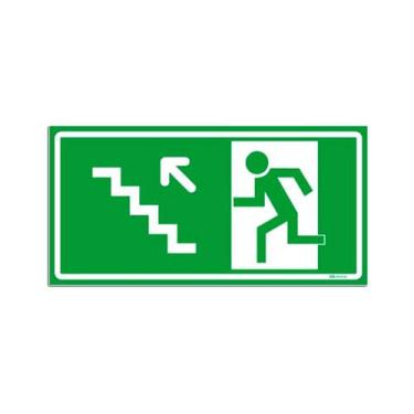 Imagem de Placa saída de emergência escada a cima esquerda - Ultra Fitas