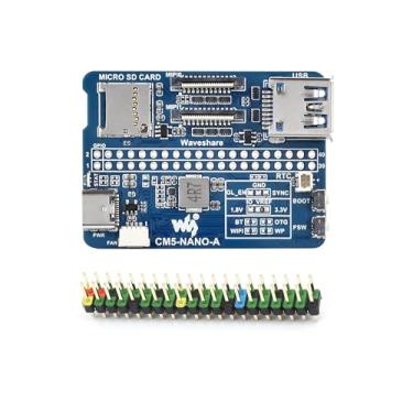 Imagem de Placa base nano compatível com módulo de computação Raspberry Pi 5 Lite/eMMC, mesmo tamanho que CM5, com várias interfaces periféricas, com USB 3.2 Gen1 Type-A, 40PIN GPIO, interfaces MIPI duplas, etc