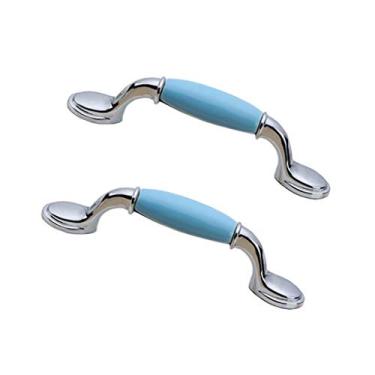 Imagem de Puxador de porta de cerâmica em forma de coração, 2 peças, puxador para quarto de menina Great & Fun Decor Puxadores para armário/armário/guarda-roupa/gaveta/banheiro (estilo distância: 96 mm)