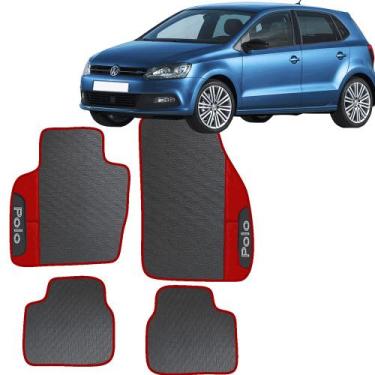 Imagem de LINDO JOGO TAPETE 4 PEÇAS CARRO AUTOMOTIVO  NA COR VERMELHO Volkswagen