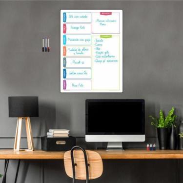 Imagem de Quadro Planejamento Mensal Planner Tarefas Colorido 02 50 x 37,5 cm - 