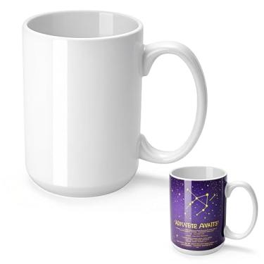 Imagem de Joyclub 1 conjunto de canecas de sublimação em branco 425 g canecas de café brancas a granel copos de cerâmica com alça Tazas Para Sublimar para café com leite, chá, sopa de leite, presentes DIY
