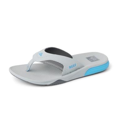 Imagem de REEF Chinelo masculino com ventilação, suporte de arco, sola durável, adequado à água, Cinza claro/azul, 41