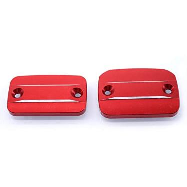 Imagem de Acc-Creativity Tampa do reservatório de fluido de freio dianteiro de alumínio para motocicleta, tampa do reservatório do cilindro mestre compatível com DUCATI Scrambler 1100 2018 (vermelho)