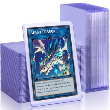 Imagem de 40 capas de cartão para cartões comerciais, protetor de cartão de beisebol Toploaders suporte de cartão esportivo adequado para YUGIOH, cartões de futebol, cartões MTG
