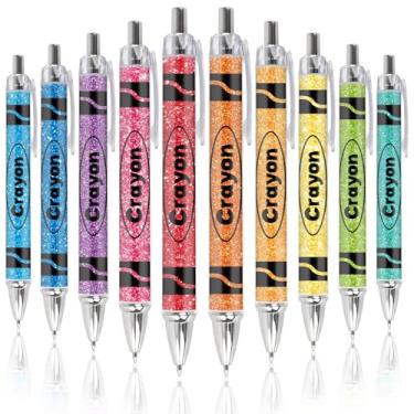 Imagem de JarThenaAMCS 30 canetas esferográficas de giz de cera com glitter, retráteis, presente de agradecimento ao professor, para sala de aula, casa, escritório, festa, artigos de papelaria