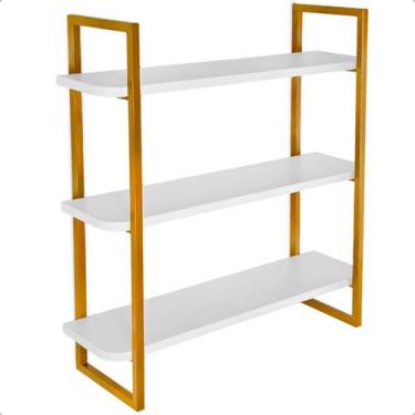 Imagem de Prateleira Tripla Nicho Alba Modelo Industrial Decoração Casa 60x15 - 