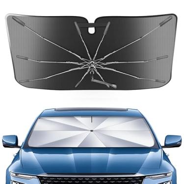 Imagem de Guarda-sol portátil para para-brisas personalizado adequado para Toyota Corolla Cross 2022-2025, 2 em 1 cristal de gelo durável guarda-chuva compacto sombra UPF50+ UV proteção contra isolamento