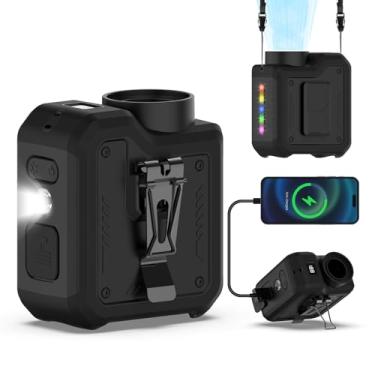 Imagem de Ventilador portátil multiuso 7 em 1, lanterna mãos livres, presentes de Natal para homens e mulheres, ventilador pessoal de resfriamento poderoso, 10.0000 mAh, duração de 24H, visor de LED, presente