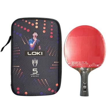 Imagem de Loki K5 Series, Raquete de Tênis de Mesa Profissional com Borrachas Rxton, 7 Folhas, Cabo Flared, com Capa Protetora