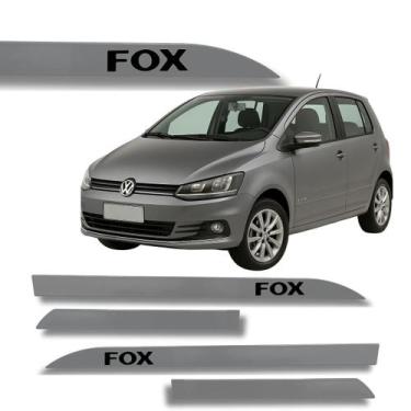 Imagem de Jogo Friso Lateral Fox Cinza Platinum Ponta de Faca Grafia - Macall