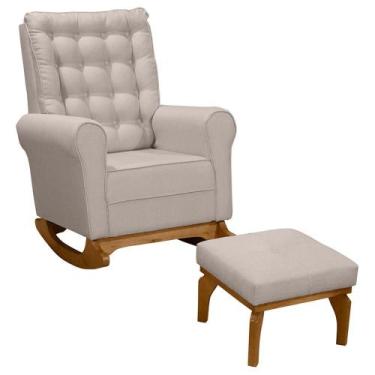 Imagem de Poltrona de Amamentação Paris com Balanço Pés Canoa e Puff - Fratello,