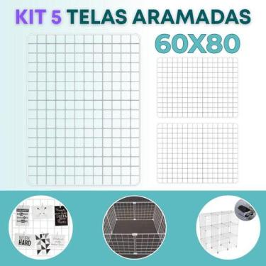 Imagem de Kit 5 Telas Aramada 60x80cm Exposição de Produtos Organização Loja Qua