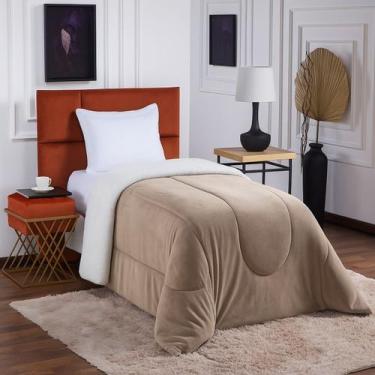 Imagem de Coberdrom Edredom Pele De Carneiro Solteiro Sherpa Dupla Face Terracot