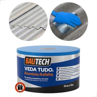 Imagem de Fita Manta asfáltica auto adesiva Aluminizada Vedatudo Bautech 10cm x 
