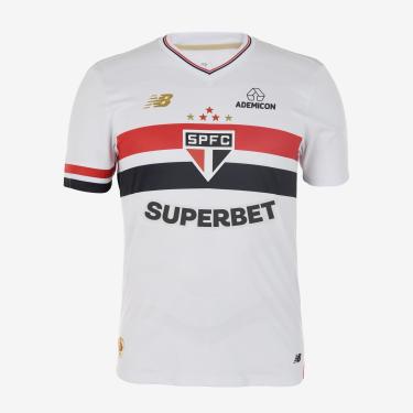 Imagem de Camisa Masculina Nb Jogador Home Spfc 2025 C/P, Masculino, Branco/Vermelho/Preto, GG