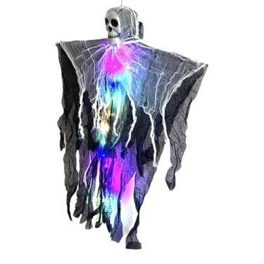 Imagem de Sclmgo Decoração de Esqueleto para Quintal com Iluminação para Casa Mal-assombrada, Iluminação Colorida, Tamanho real