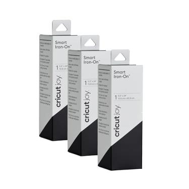 Imagem de Cricut Joy Smart Iron On, preto - Pacote com 3 rolos de 60 cm (14 cm x 61 cm) Vinil de transferência de calor para Joy Machine - Corte sem tapete para cortes longos
