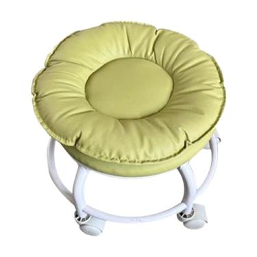 Imagem de Llazsybz Banco Giratório 360° com Rodas Universais, Pequeno Banco Multiuso, Ideal para Pedicure, Salão de Beleza E Cabeleireiro, Verde, Tamanho real