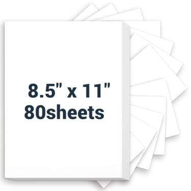 Imagem de Cartolina branca 8,5 x 11, papel grosso para impressora 38,6 kg/230 gsm, 80 folhas, cartolina pesada, papel cartolina para convites, cartões faça você mesmo, cartões de visita, menus, artesanato