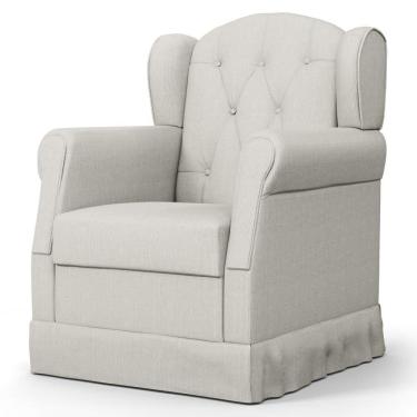 Imagem de Poltrona De Amamentação Balanço Lucy P04 Linho Off White - Mpozenato