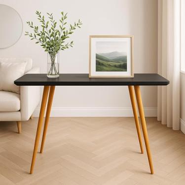 Imagem de Buffet Aparador Retrô de Madeira Maciça com Pés Palito Sala de Estar, Cantinho do Café e Decoração Moderna (Preto)