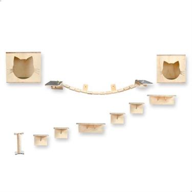 Imagem de Playground Casinha Para Gatos Com Arranhador Antistress 12 Peças - pet