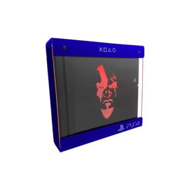 Imagem de Suporte Parede Iluminado Shield Ps4 PRO - Azul - Vermelho - God Of War